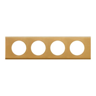 Plaque de finition 4 postes Legrand Céliane 0 691 34 coloris bronze doré l.313 x P.8,5 x H.82 mm