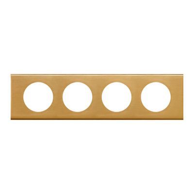 Plaque de finition 4 postes Legrand Céliane 0 691 34 coloris bronze doré l.313 x P.8,5 x H.82 mm