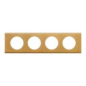 Plaque de finition 4 postes Legrand Céliane 0 691 34 coloris bronze doré l.313 x P.8,5 x H.82 mm