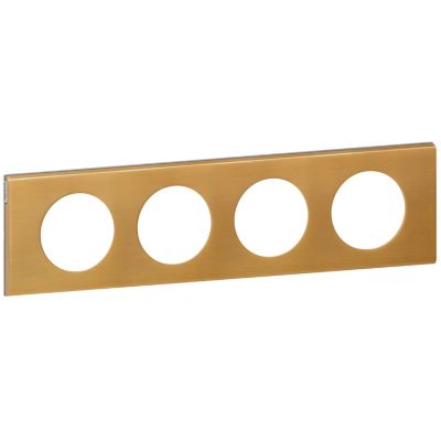 Plaque de finition 4 postes Legrand Céliane 0 691 34 coloris bronze doré l.313 x P.8,5 x H.82 mm