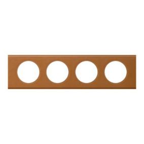 Plaque de finition 4 postes Legrand Céliane 0 694 24 coloris cuir caramel l.313 x P.9,2 x H.82 mm