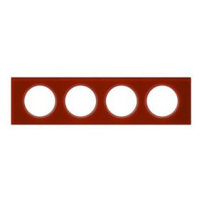Plaque de finition 4 postes Legrand Céliane 0 694 74 coloris verre carmin l.313 x P.8,5 x H.82 mm