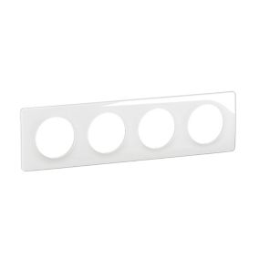 Plaque de finition 4 postes Legrand Céliane CP0024 coloris blanc émaillé l.303 x P.9 x H.82 mm