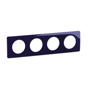 Plaque de finition 4 postes Legrand Céliane CP0324 coloris bleu de four l.303 x P.9 x H.82 mm