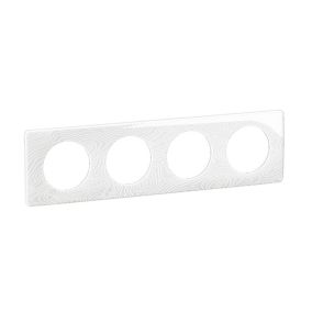 Plaque de finition 4 postes Legrand Céliane CP0624 coloris blanc relief l.303 x P.9 x H.82 mm