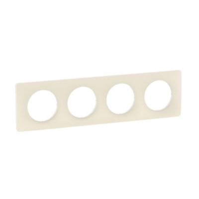 Plaque de finition 4 postes Legrand Céliane CP1124 coloris blanc amande l.303 x P.9 x H.82 mm