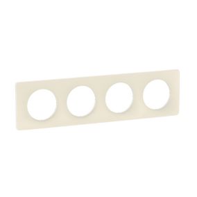 Plaque de finition 4 postes Legrand Céliane CP1124 coloris blanc amande l.303 x P.9 x H.82 mm