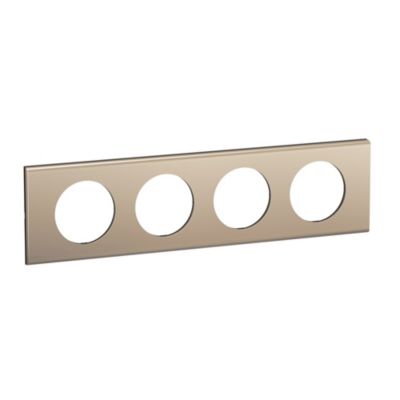Plaque de finition 4 postes Legrand Céliane CP2104 coloris nickel satiné l.314 x P.9 x H.83 mm