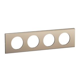 Plaque de finition 4 postes Legrand Céliane CP2104 coloris nickel satiné l.314 x P.9 x H.83 mm