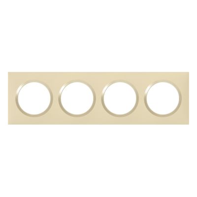 Plaque de finition 4 postes Legrand Dooxie 6 008 14 coloris dune mat avec bague dune brillante l.300 x P.10 x H.87 mm