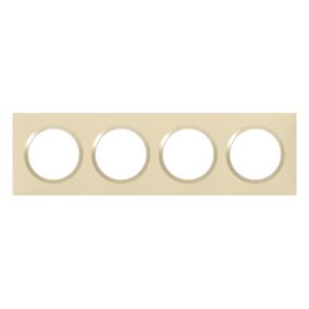 Plaque de finition 4 postes Legrand Dooxie 6 008 14 coloris dune mat avec bague dune brillante l.300 x P.10 x H.87 mm