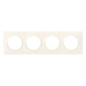 Plaque de finition 4 postes Legrand Dooxie 6 009 04 coloris blanc l.300 x P.10 x H.87 mm