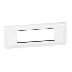 Plaque de finition 6 modules Legrand Mosaïc 0 994 78 coloris blanc l.224 x P.9 x H.82 mm