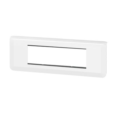 Plaque de finition 6 modules Legrand Mosaïc 0 994 78 coloris blanc l.224 x P.9 x H.82 mm