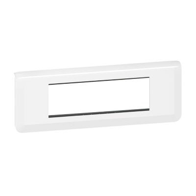 Plaque de finition 6 modules Legrand Mosaïc 0 994 78 coloris blanc l.224 x P.9 x H.82 mm