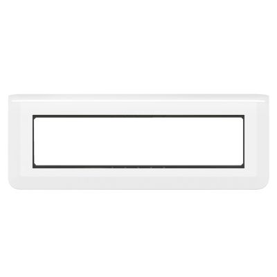 Plaque de finition 8 modules Legrand Mosaïc 0 994 79 coloris blanc l.224 x P.8,5 x H.82 mm