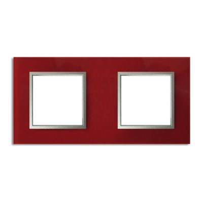 Plaque de finition double en verre rouge cerise Colours Kalya