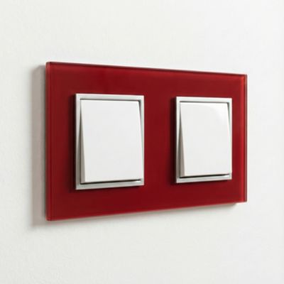 Plaque de finition double en verre rouge cerise Colours Kalya