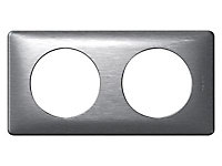 Plaque de finition double Legrand Céliane anodisée aluminium