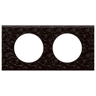 Plaque de finition double Legrand Céliane matière cuir pixels