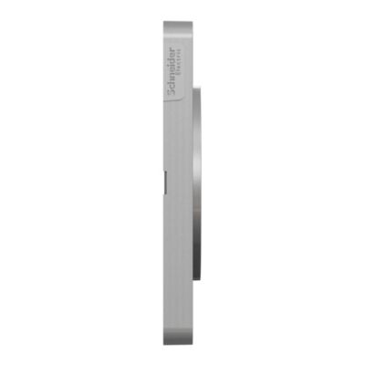 Plaque de finition double Schneider Electric Odace Touch aluminium brossé liseré aluminium