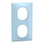 Plaque de finition double verticale Schneider Electric Ovalis bleu azurin