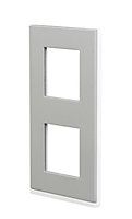 Plaque de finition double verticale Schneider Electric Unica Pure aluminium blanc