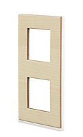 Plaque de finition double verticale Schneider Electric Unica Pure bois nordique