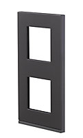 Plaque de finition double verticale Schneider Electric Unica Pure noir