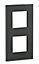 Plaque de finition double verticale Schneider Electric Unica Pure noir