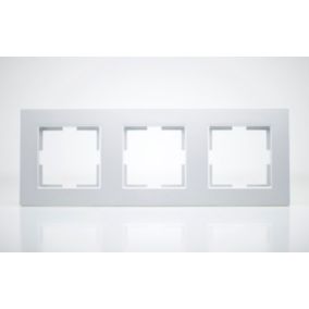 Plaque de finition plastique alu 3 postes 81x225x10mm