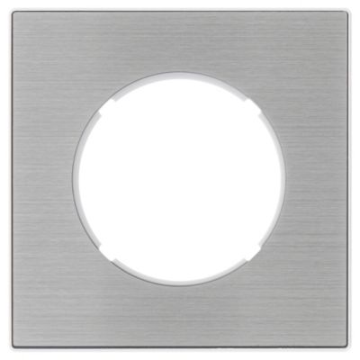 Plaque de finition simple Fontini Dom gris métal satin à composer