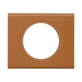 Plaque de finition simple Legrand Céliane matière cuir caramel