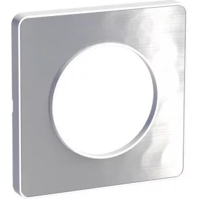 Plaque de finition simple Schneider Electric Odace Touch aluminium martelé blanc