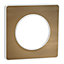 Plaque de finition simple Schneider Electric Odace Touch bronze brossé liseré blanc