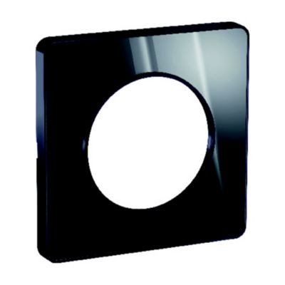 Plaque de finition simple Schneider Electric Odace Touch miroir liseré anthracite