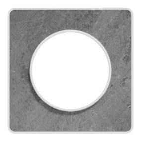 Plaque de finition simple Schneider Electric Odace Touch pierre Galet liseré blanc