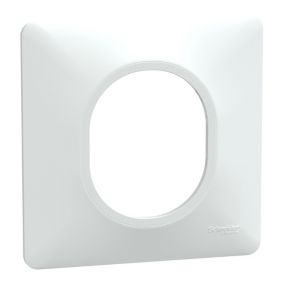 Plaque de finition simple Schneider Electric Ovalis blanc