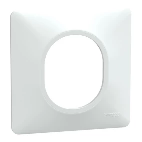 Plaque de finition simple Schneider Electric Ovalis blanc