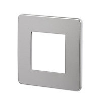 Plaque de finition simple Schneider Electric Unica Déco aluminium blanc