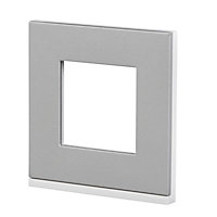 Plaque de finition simple Schneider Electric Unica Pure aluminium blanc