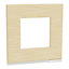 Plaque de finition simple Schneider Electric Unica Pure bois nordique liseré blanc