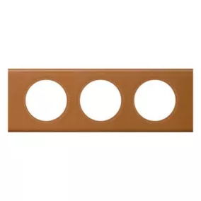 Plaque de finition triple Legrand Céliane matière cuir caramel