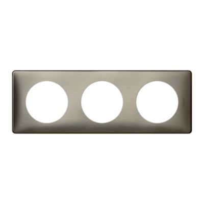 Plaque de finition triple Legrand Céliane Métal Tungstène