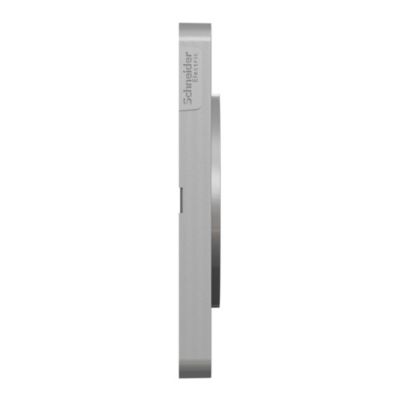 Plaque de finition triple Schneider Electric Odace Touch aluminium brossé liseré aluminium
