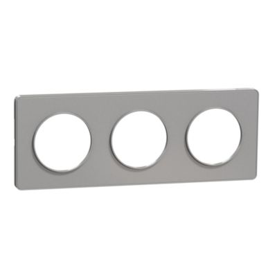 Plaque de finition triple Schneider Electric Odace Touch aluminium
