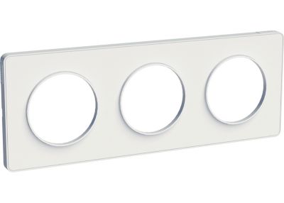Plaque de finition triple Schneider Electric Odace Touch blanc
