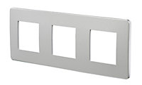 Plaque de finition triple Schneider Electric Unica Déco aluminium blanc