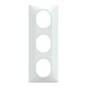 Plaque de finition triple verticale Schneider Electric Ovalis blanc