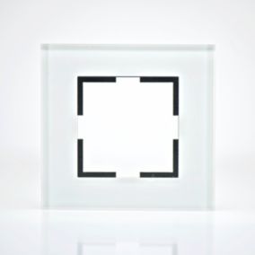 Plaque de finition verre blanc 1 poste 84x87x10mm